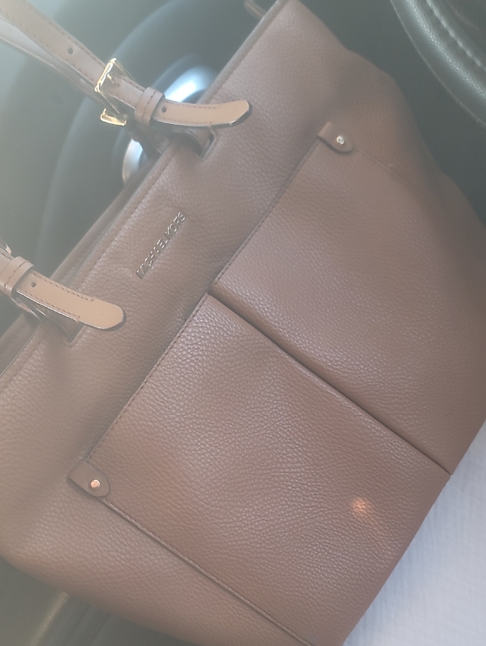Michael Kors Pebbled Leather Tote in Taupe